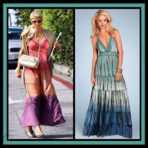 Hale Bob Cabana Tie Dye Maxi Dress Teal